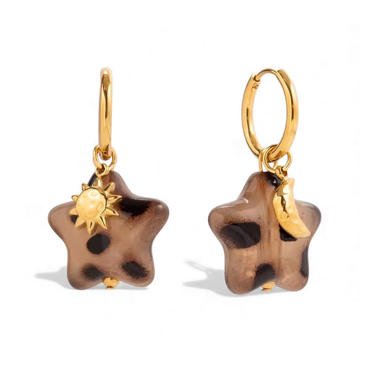TORTOISE SHELL CHARM EARRINGS