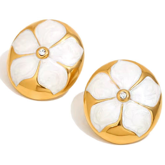 IVORY BLOOM STUD EARRINGS