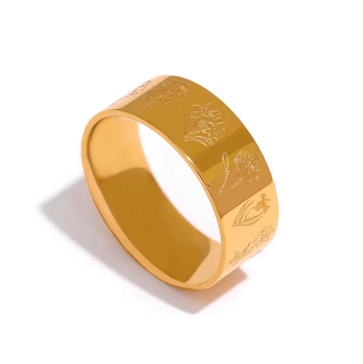 FLOWER ENGRAVED RING