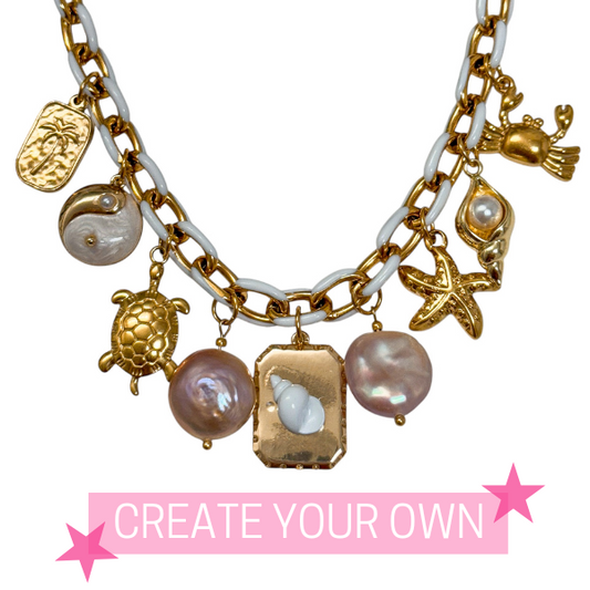 THICK LINKED COLORFUL CHARM NECKLACE