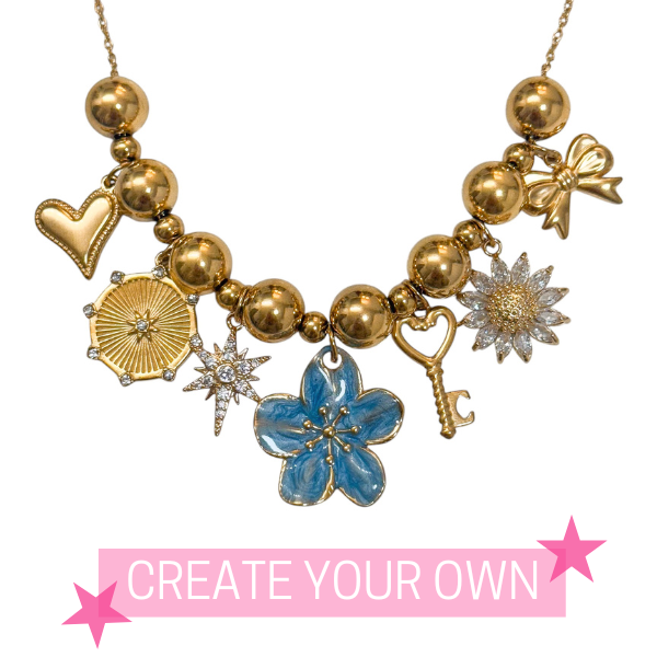 THICK BEADED CHARM NECKLACE