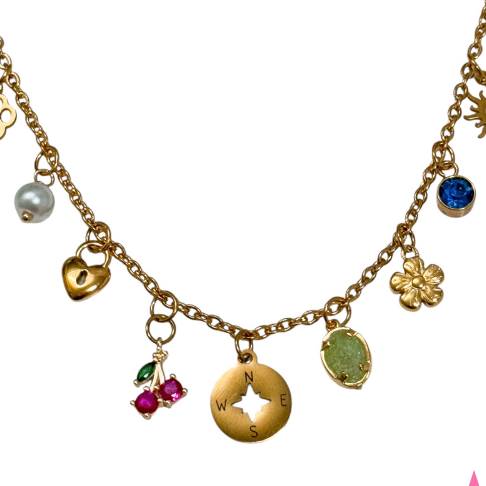 THINNEST LINKED CHARM NECKLACE