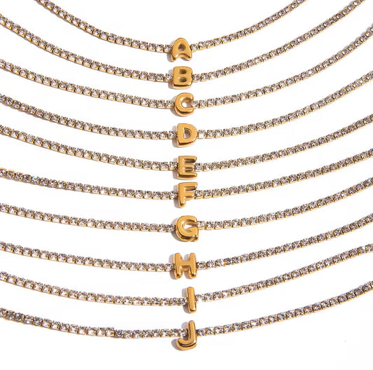 BUBBLE INITIAL CRYSTAL BRACELET