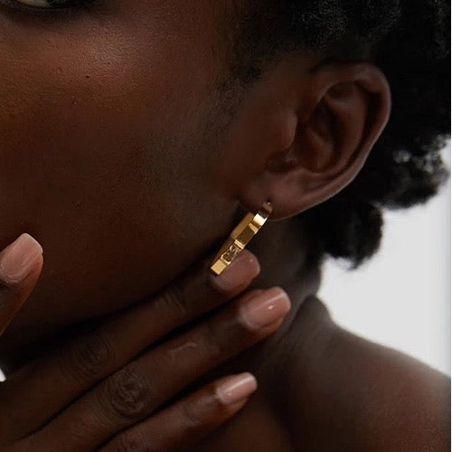 SQUARE CZ HOOPS