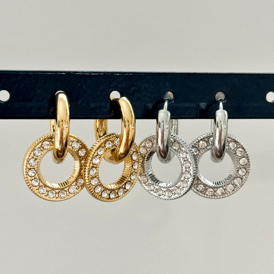 SILVER EVELYN HOOPS