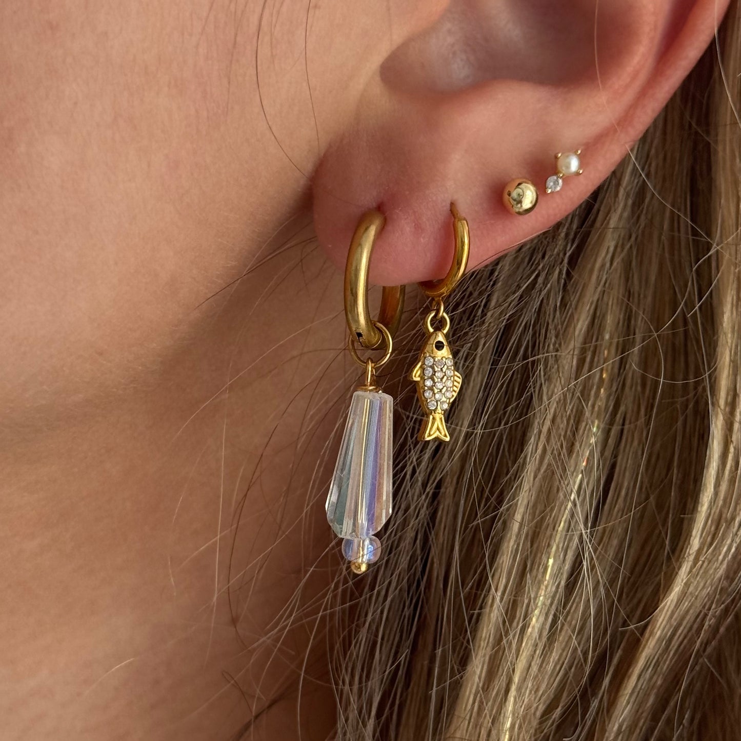 CRYSTAL HOOP EARRINGS