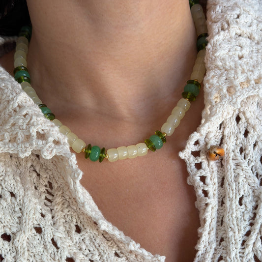 LEMON LIME BEADED NECKLACE