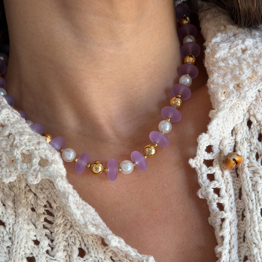LAVENDER BEADED NECKLACE
