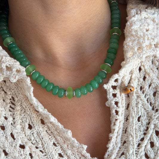 EMERALD TIDE BEADED NECKLACE
