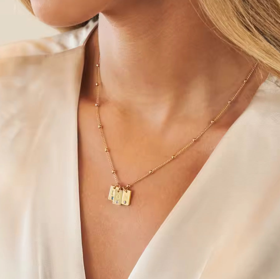 INITIAL BIRTHSTONE NECKLACE