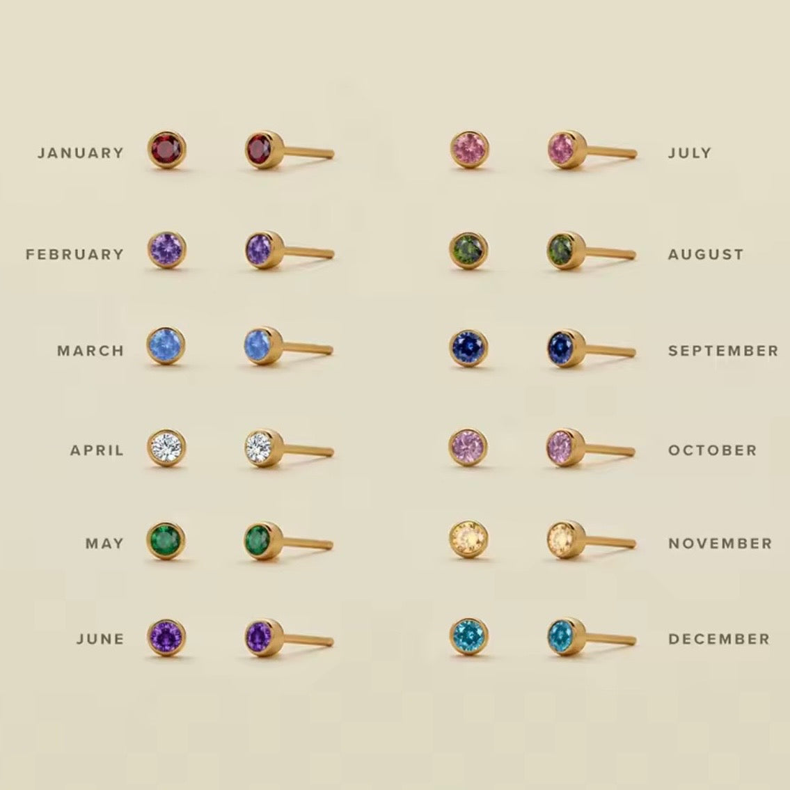 BIRTHSTONE STUDS