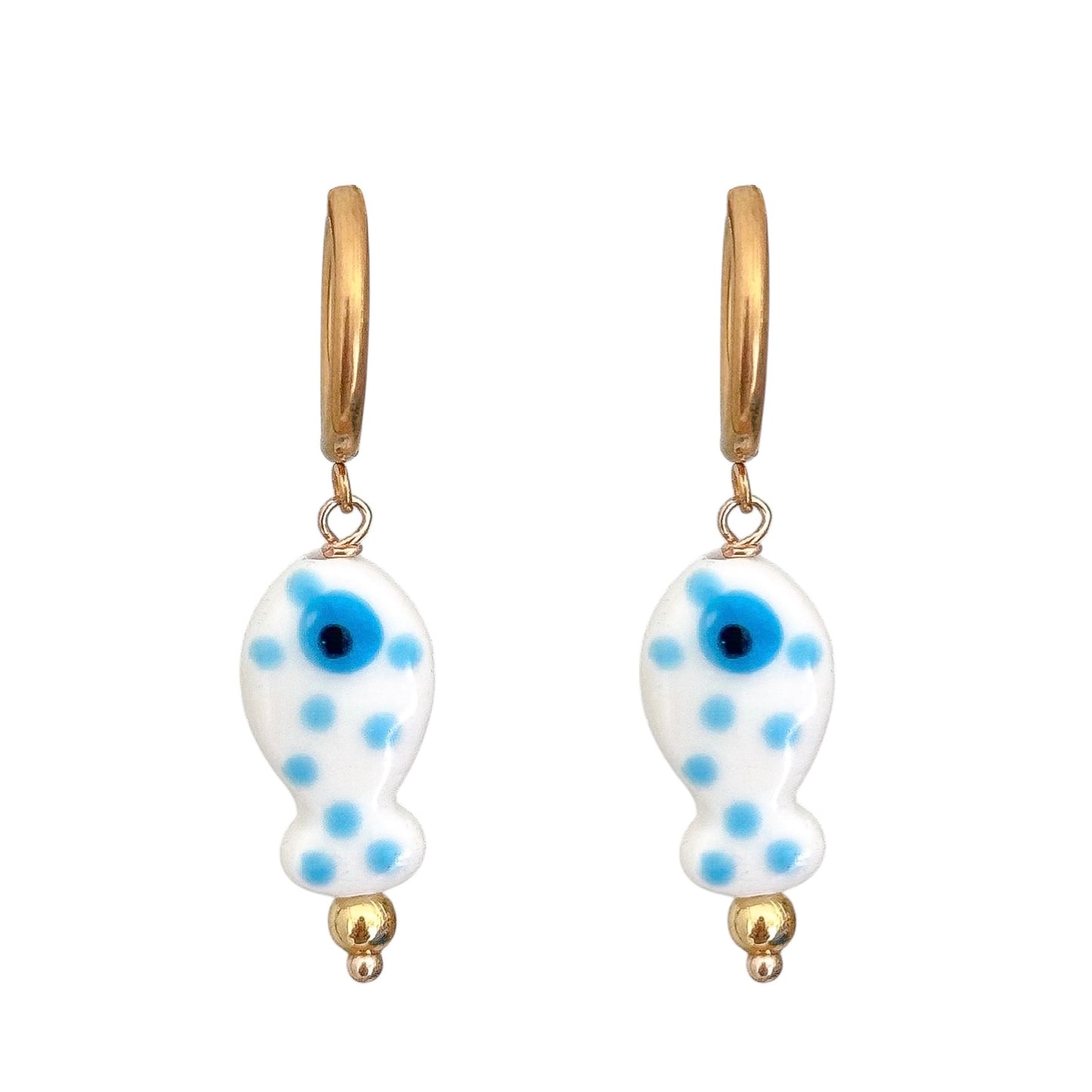 SPOTTED FISH HOOP EARRINGS