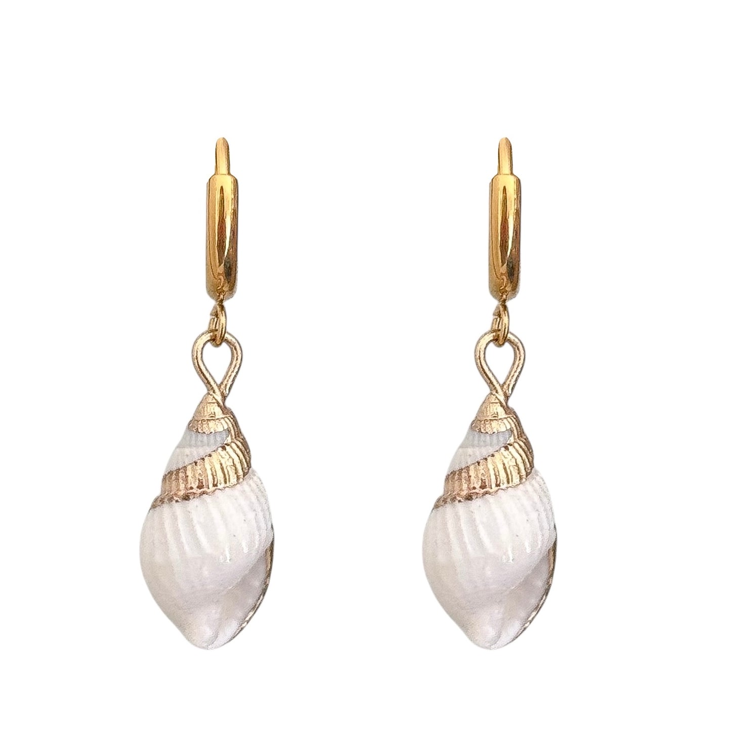 REAL SHELL HOOP EARRINGS
