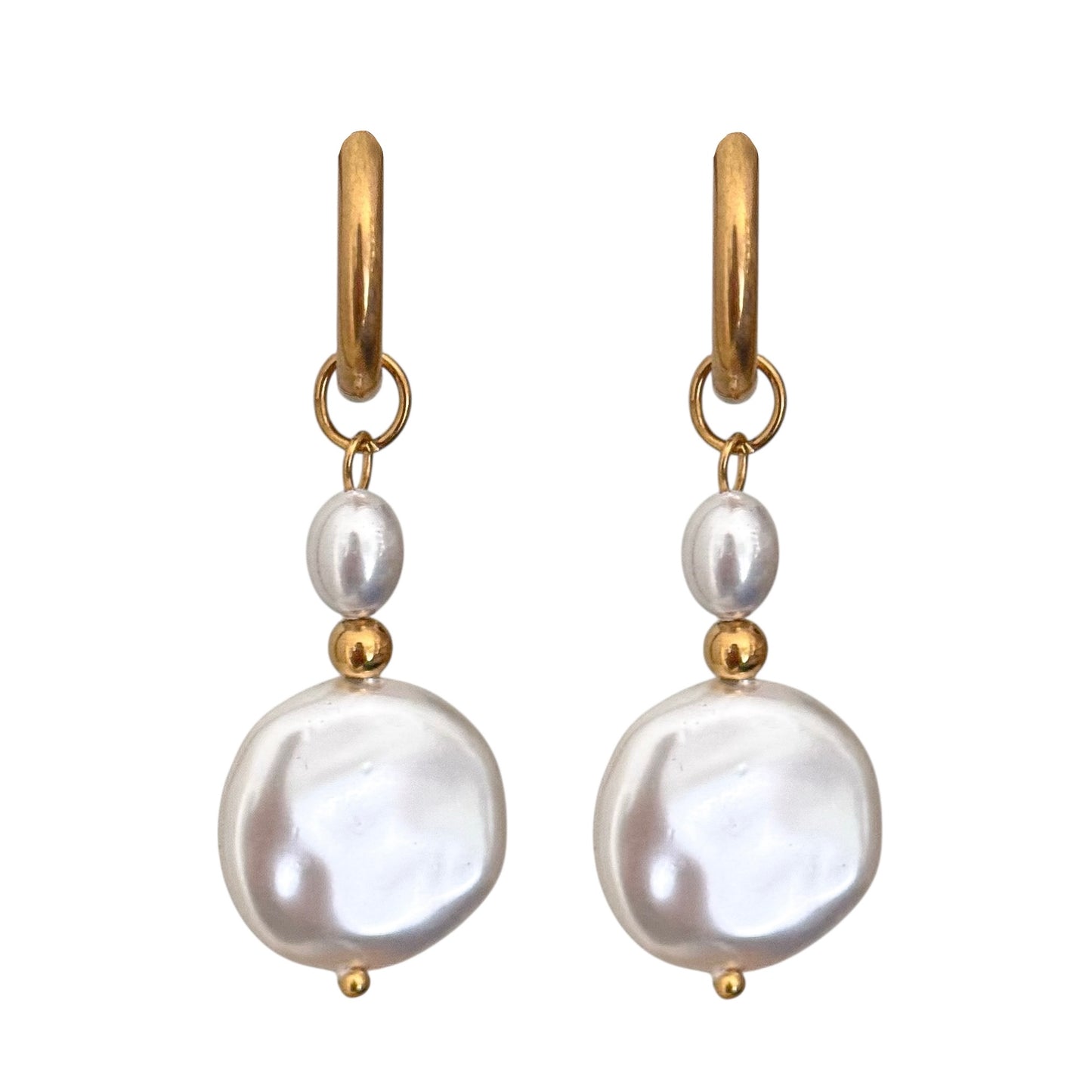 PEARL HOOP EARRINGS