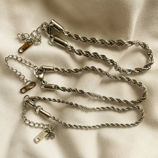 Silver Rope Bracelet