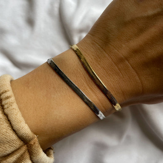 Gold + Silver Snake Bracelet