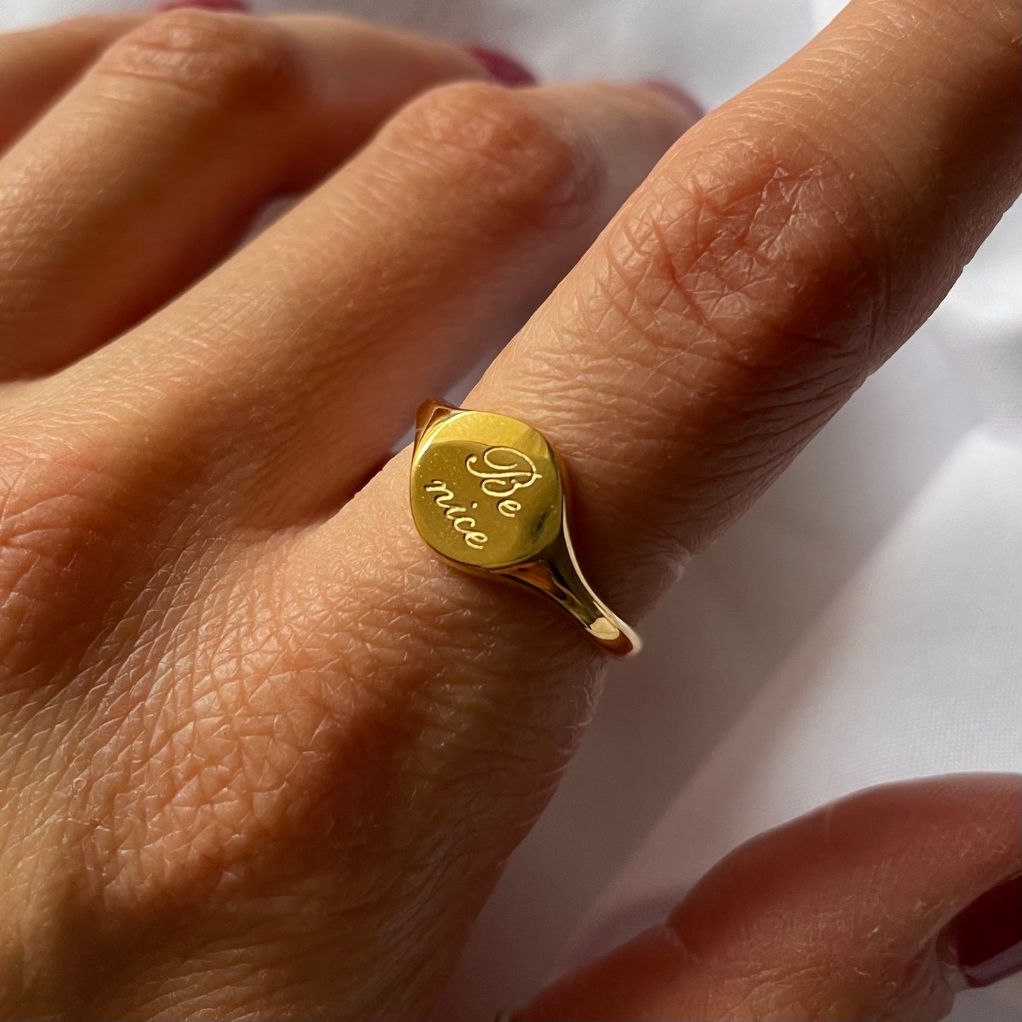 Gold 'Be Nice' Ring