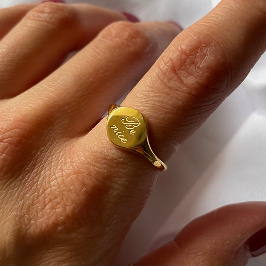 Gold 'Be Nice' Ring