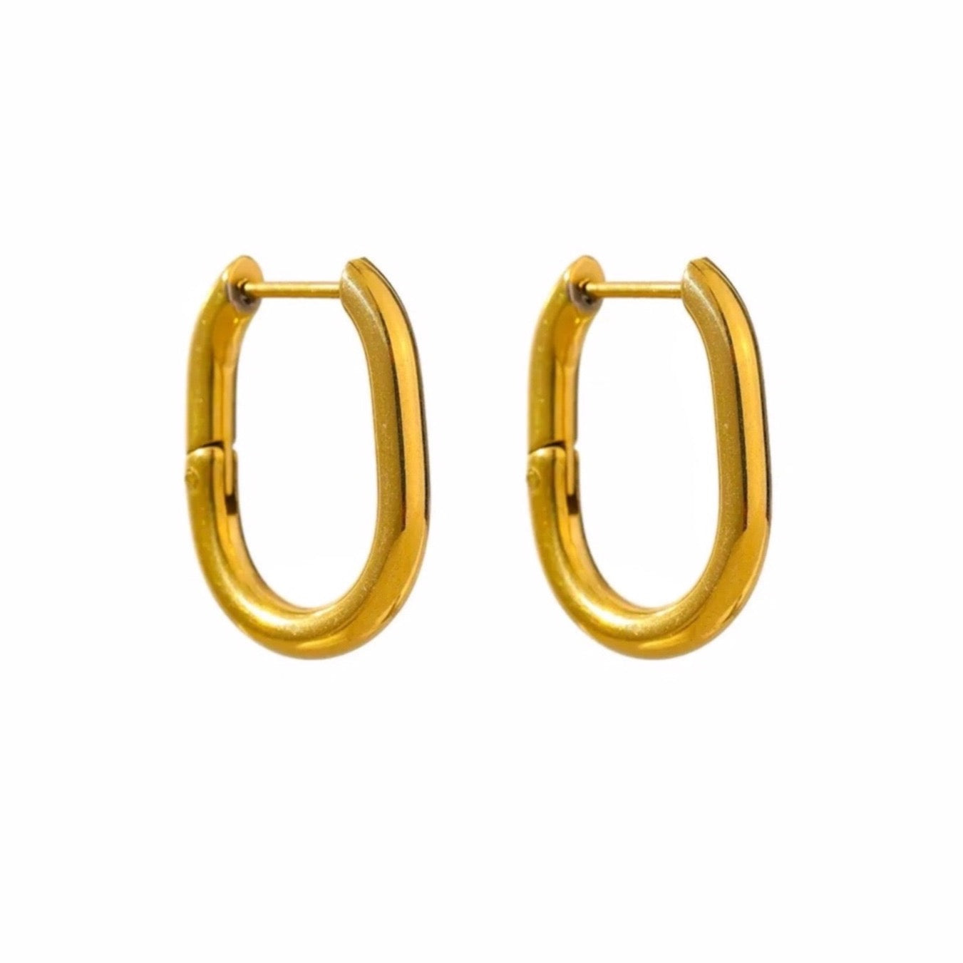 GOLD SIMPLE OVAL HOOPS