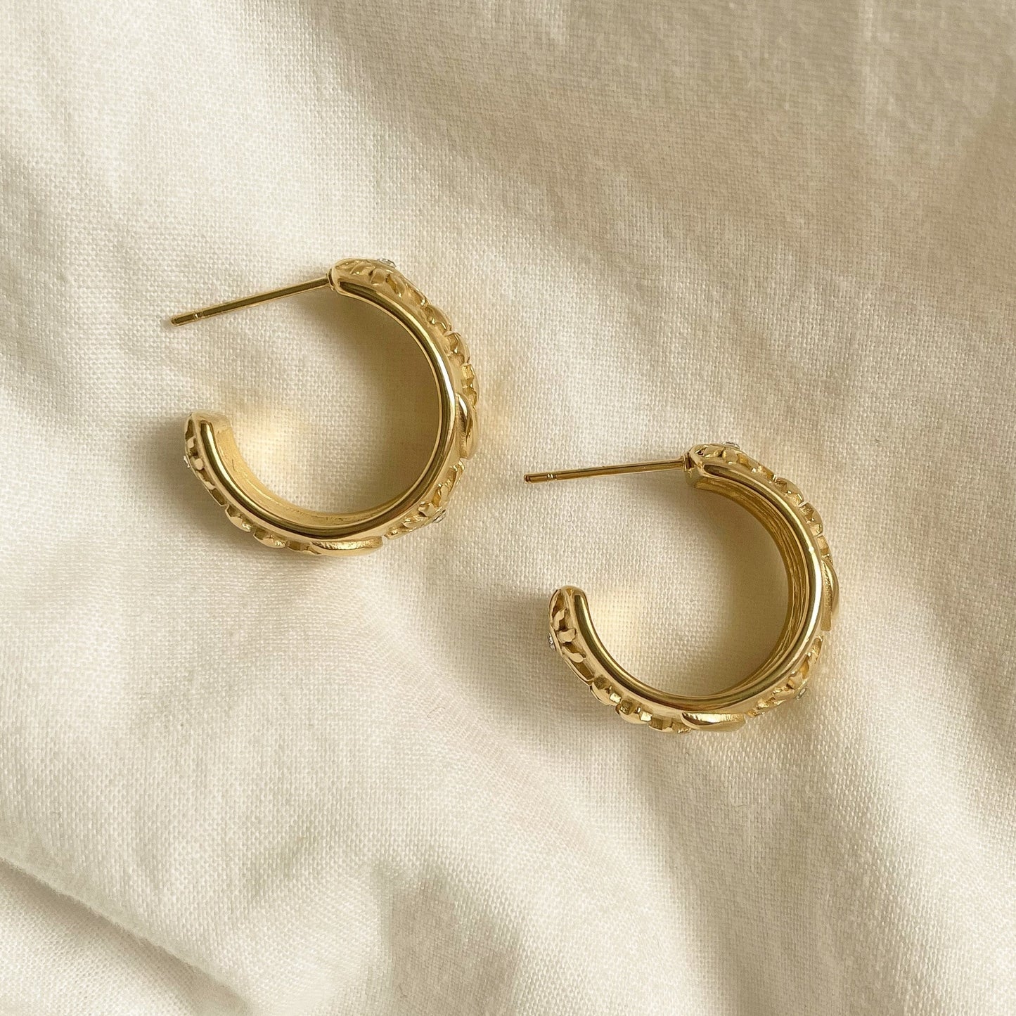 GOLD MOON SUN + STARS HOOPS