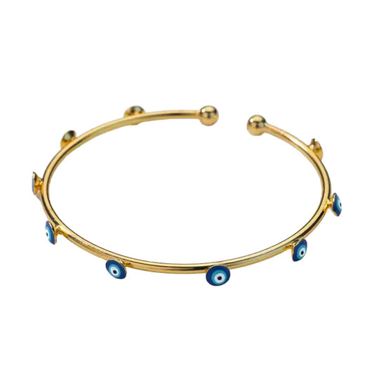 Evil Eye Studded Bangle Bracelet