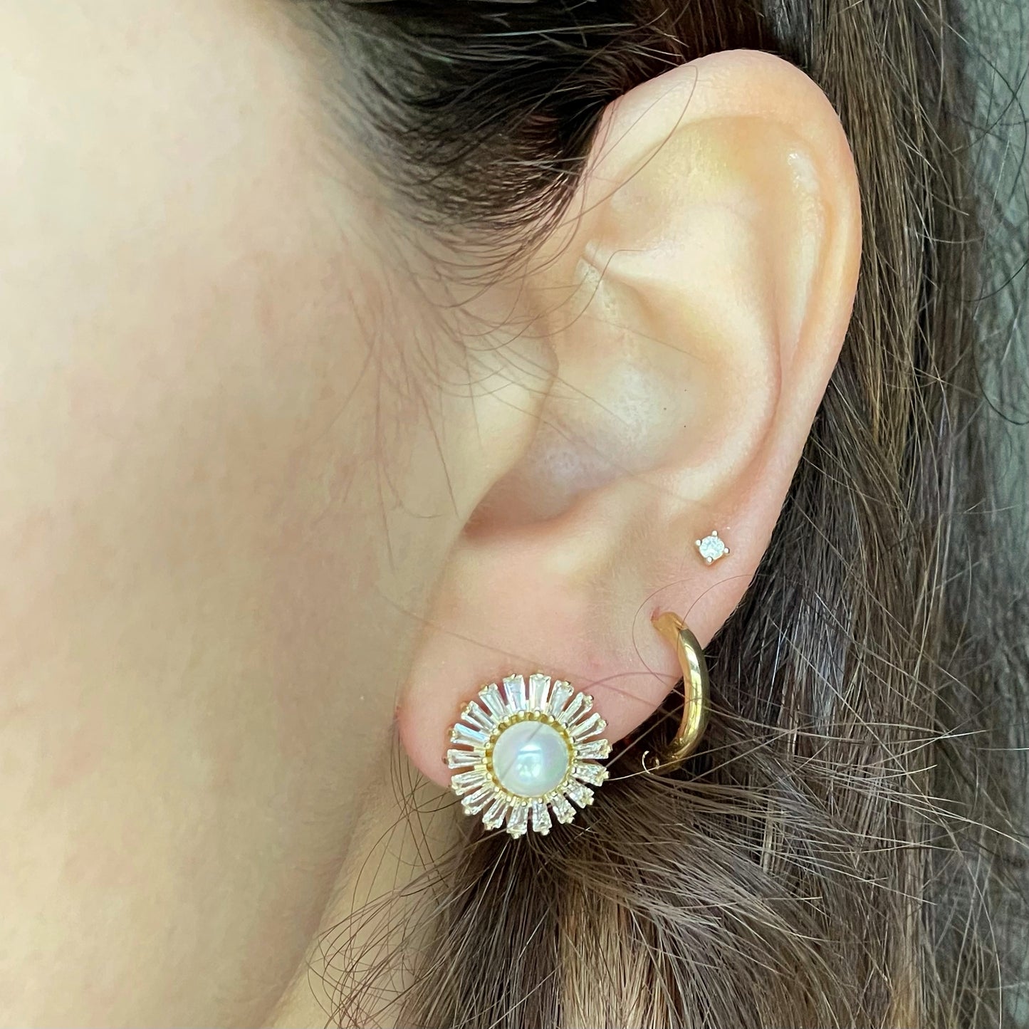 Pearl CZ Studs