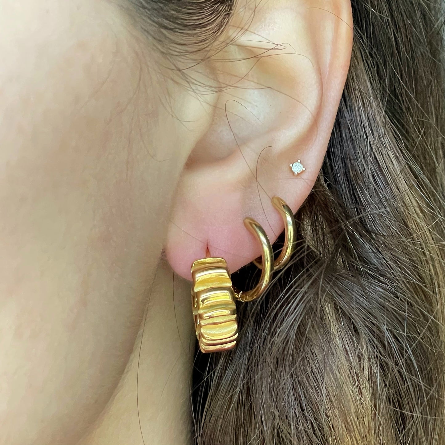 GOLD SCRUNCHIE HOOPS