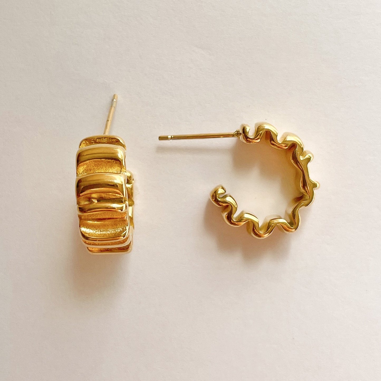 GOLD SCRUNCHIE HOOPS