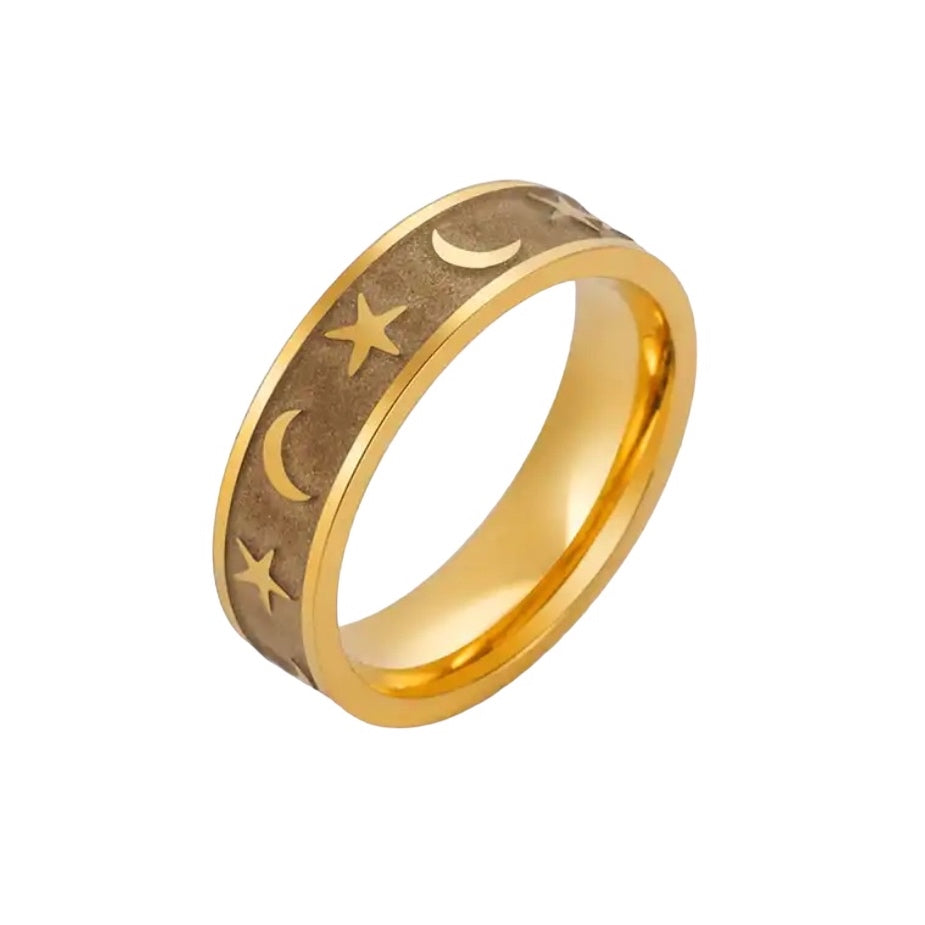 MOON + STARS RING