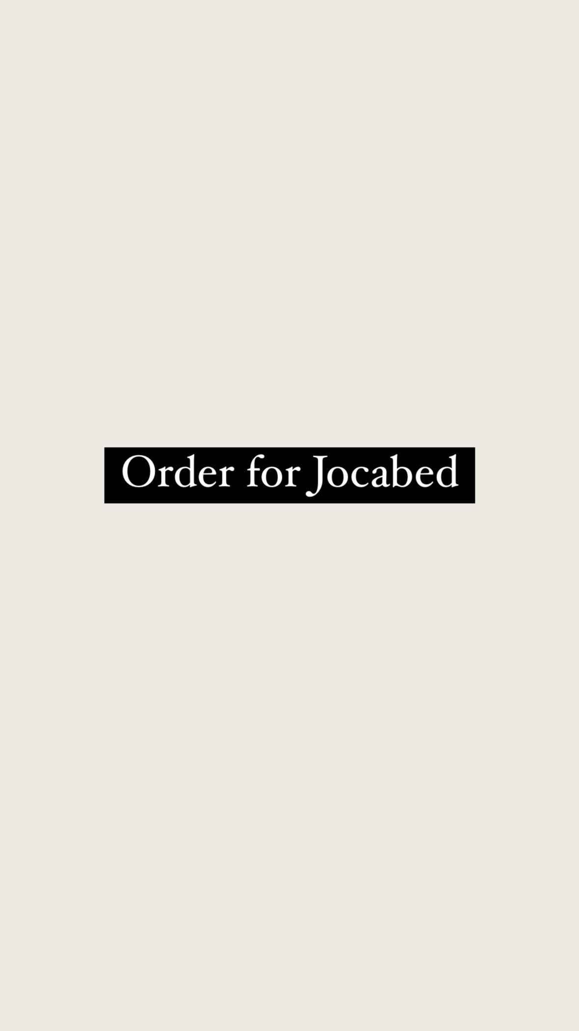 Order for Jocabed