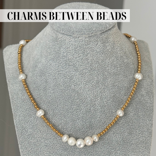 GOLD/PEARL BEADED NECKLACE