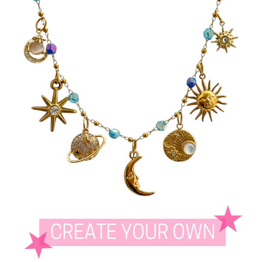 THIN LINKED COLORFUL CHARM NECKLACE