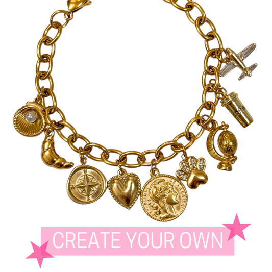 THICK LINKED CHARM BRACELET