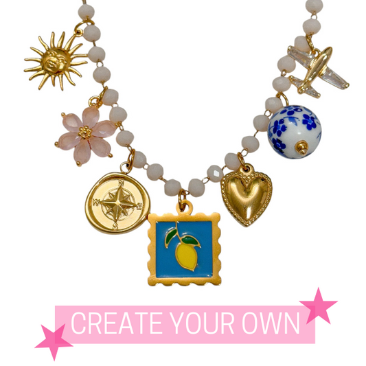 .MID LINKED COLORFUL CHARM NECKLACE