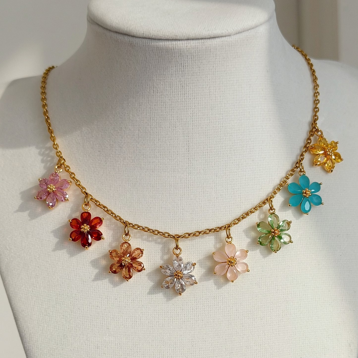 FLOWER POWER CHARM NECKLACE