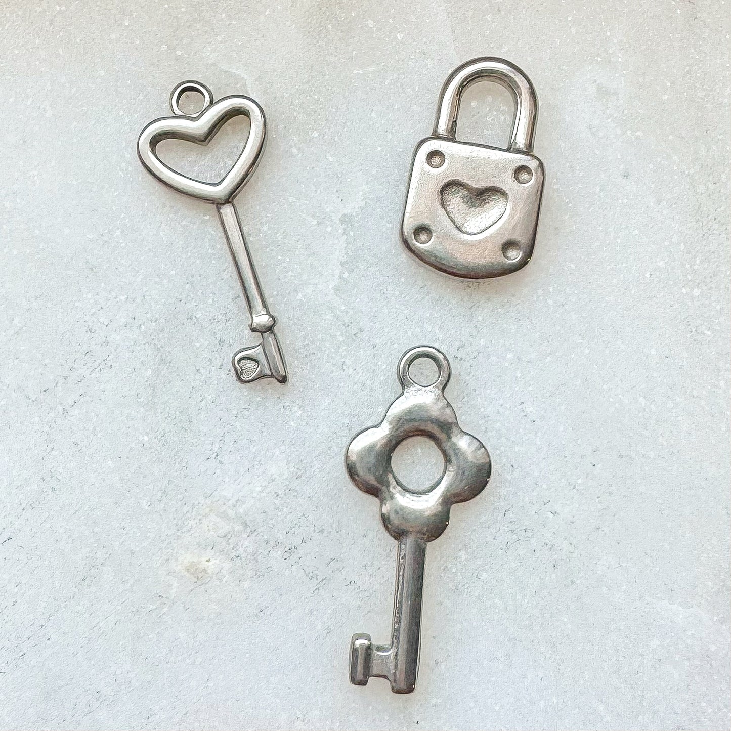 KEY + LOCK CHARM