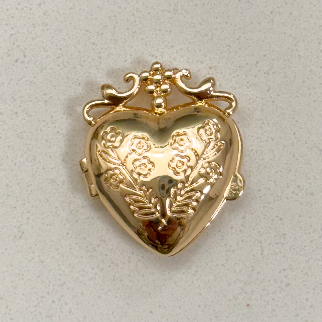 FLORAL HEART LOCKET CHARM