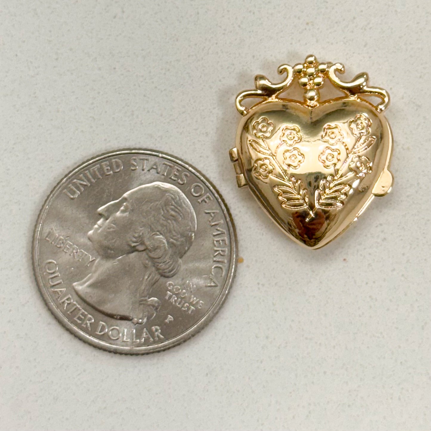 FLORAL HEART LOCKET CHARM