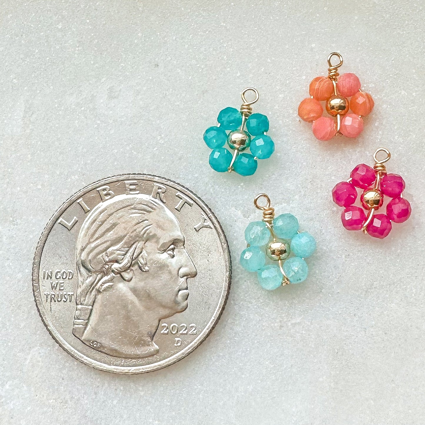 BEADED FLOWER CHARM