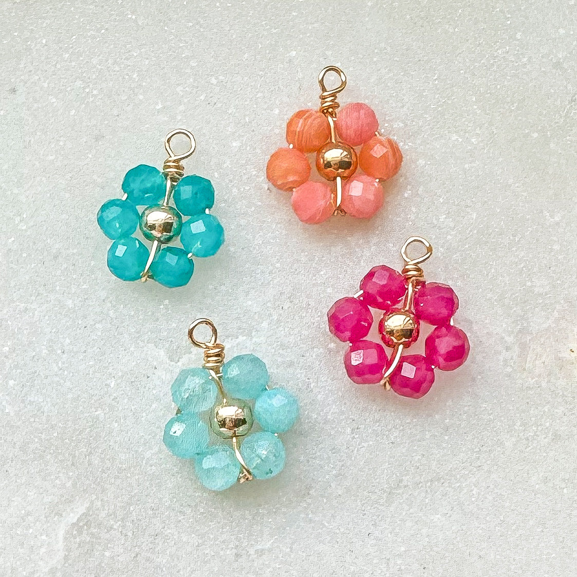 BEADED FLOWER CHARM