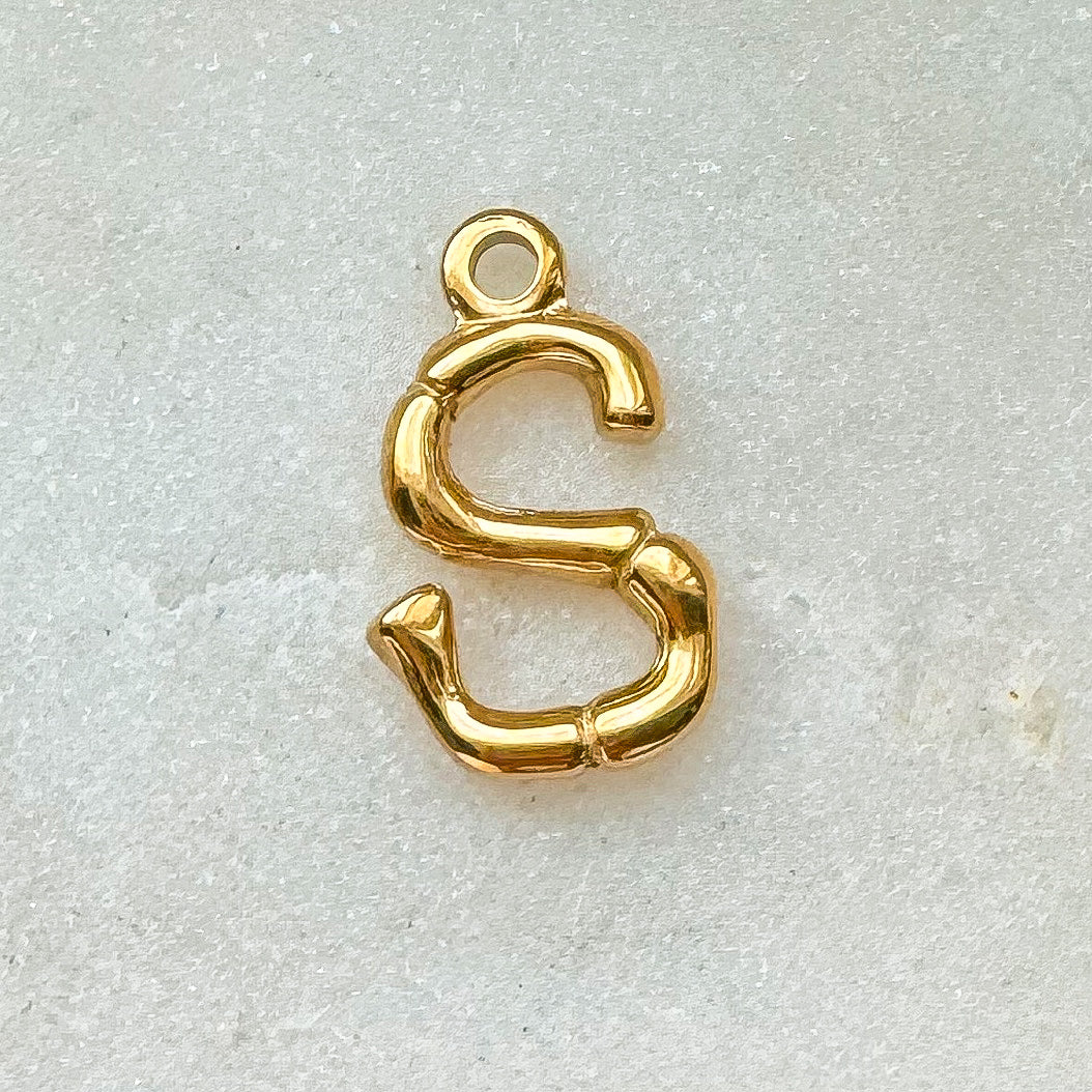 BAMBOO INITIAL CHARM