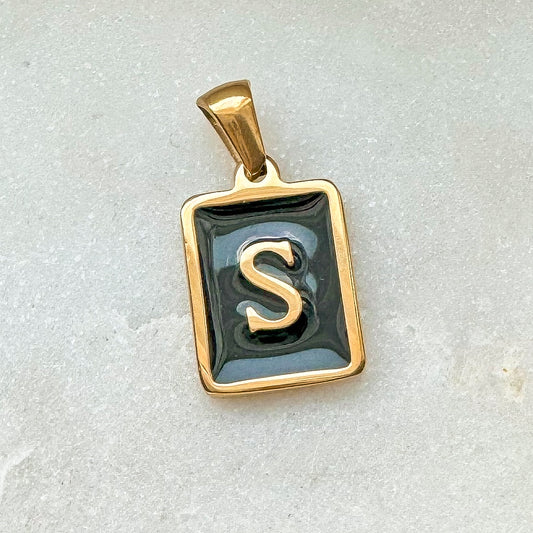 BLACK INITIAL CHARM