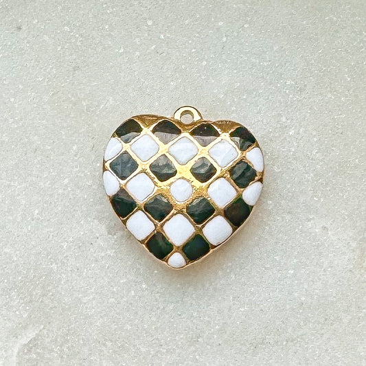 CHECKERED HEART CHARM