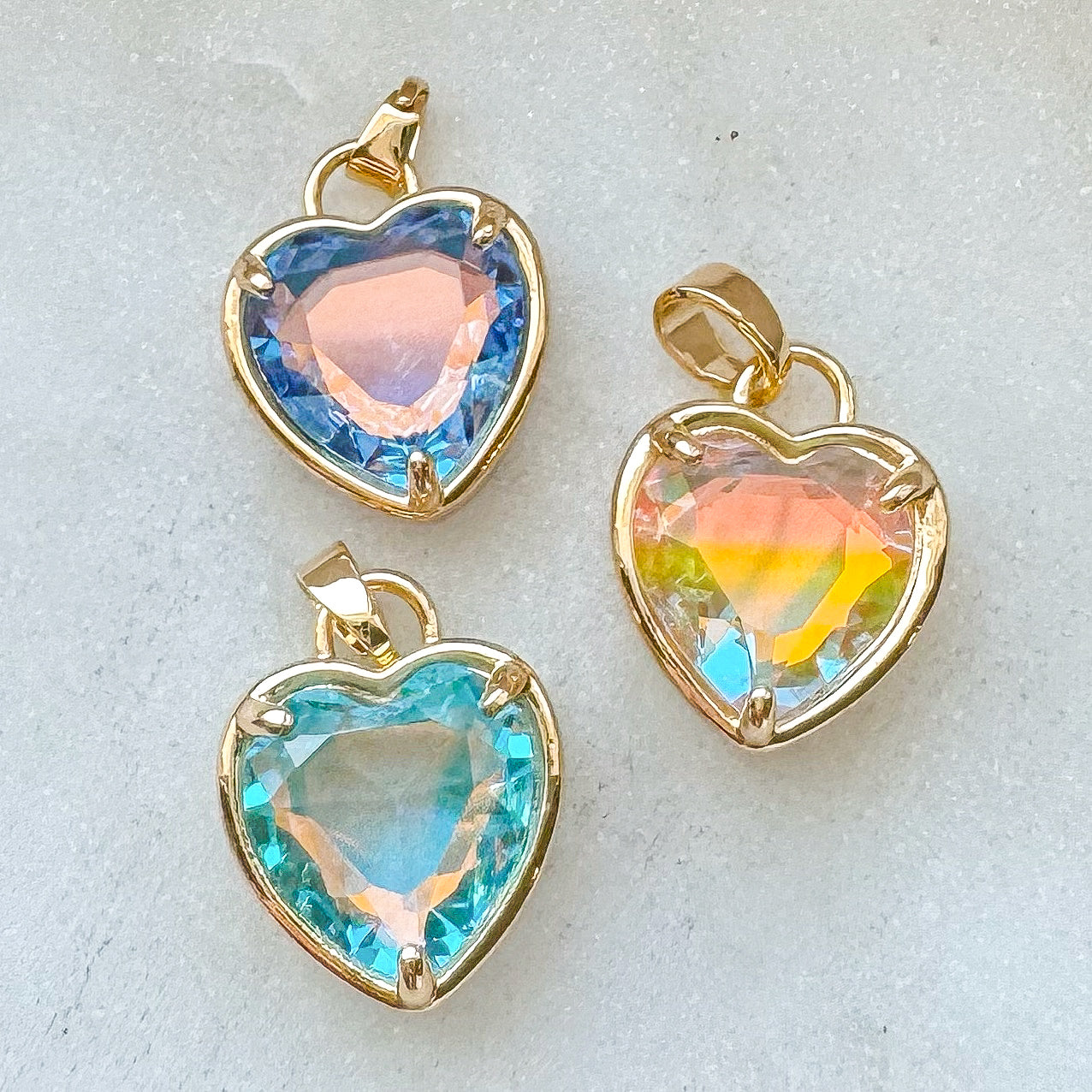 IRIDESCENT HEART CHARM