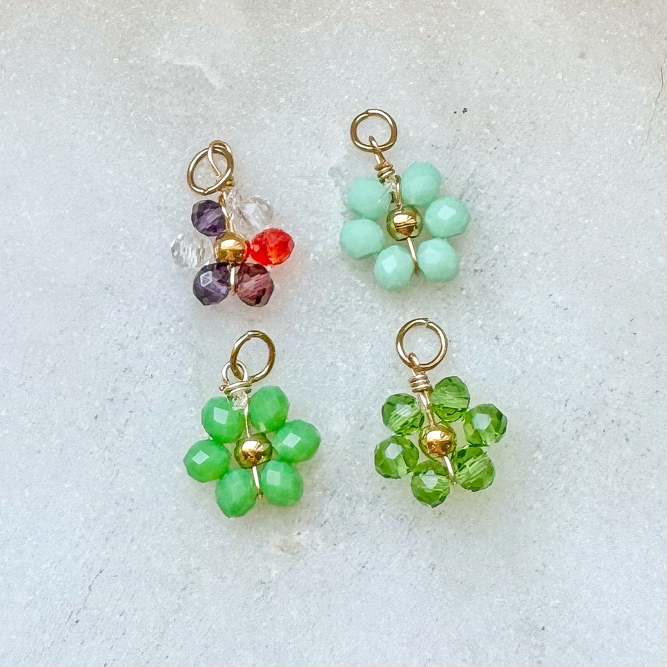 BEADED FLOWER CHARM