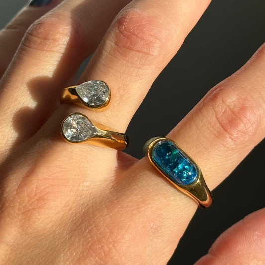 TWISTED GEM RING