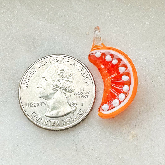 ORANGE SLICE GLASS CHARM