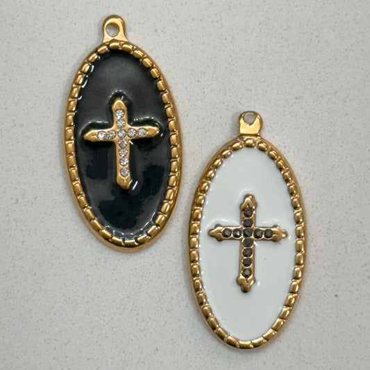 OVAL CROSS CHARM