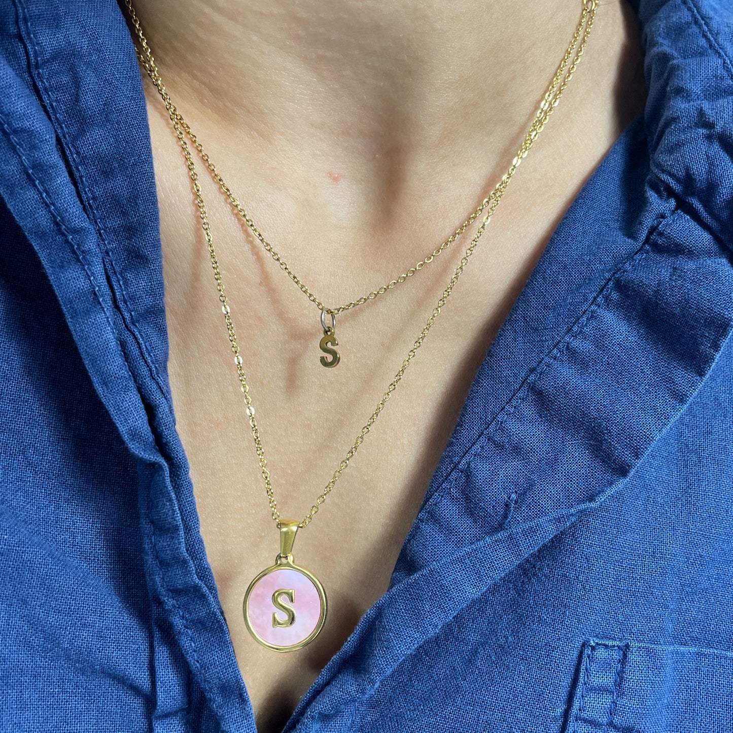 PINK PEARL INITIAL CHARM