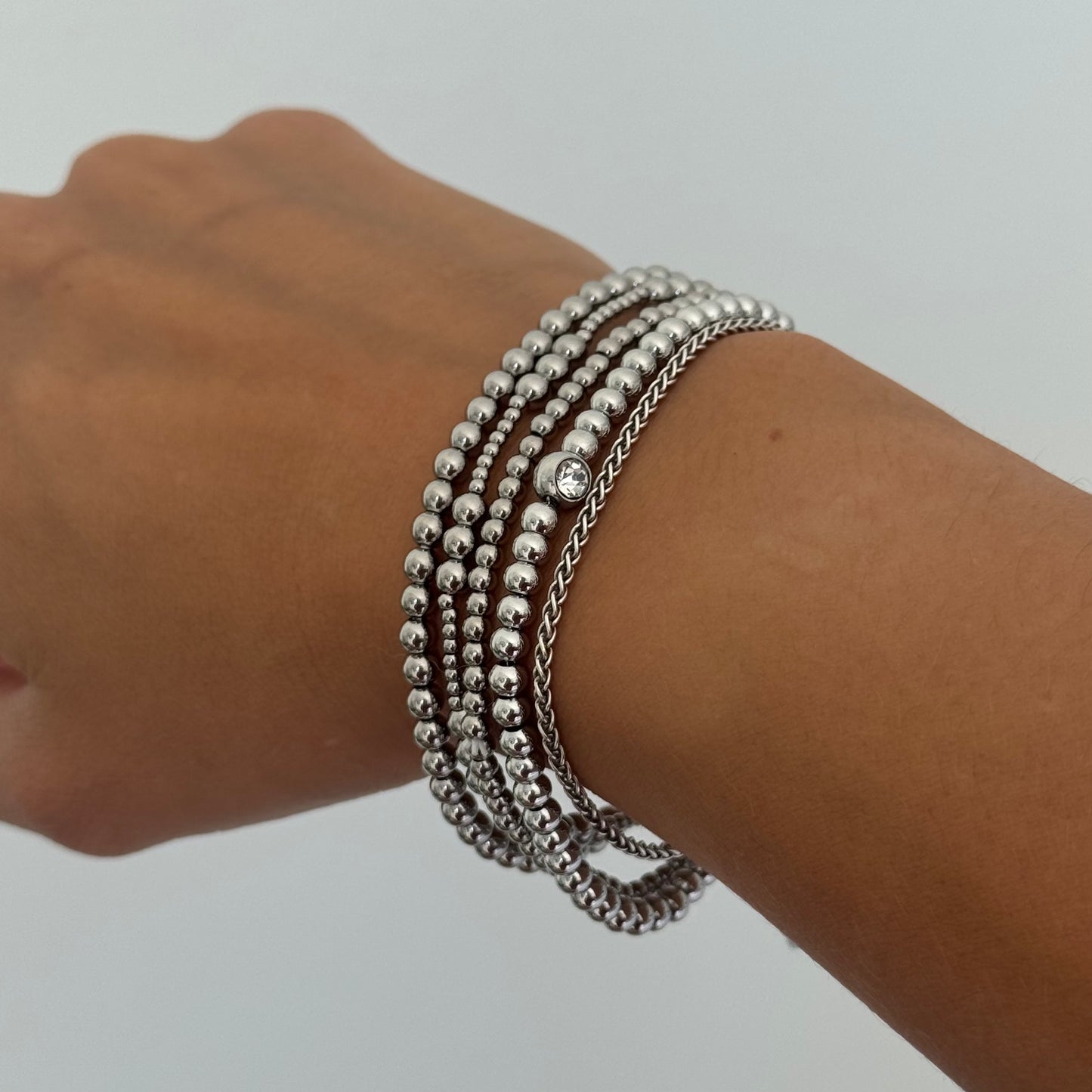 SILVER BEADED BRACELET